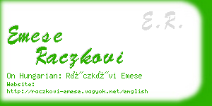 emese raczkovi business card